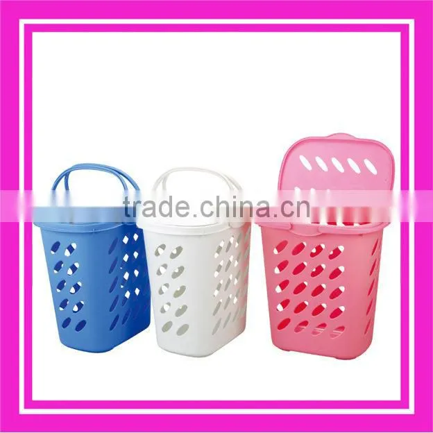 47L plastic laundry basket with lid