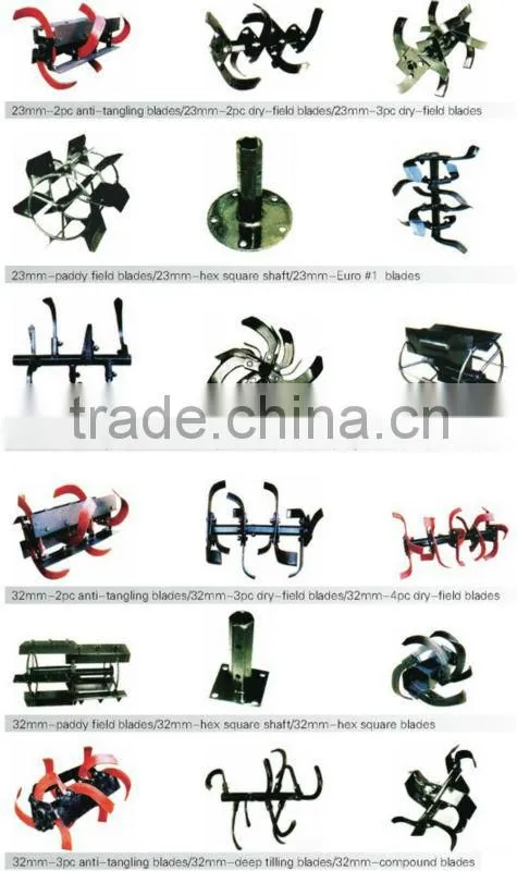High quaity agriculture diesel cultivator with rotavator parts and rototiller parts for sale