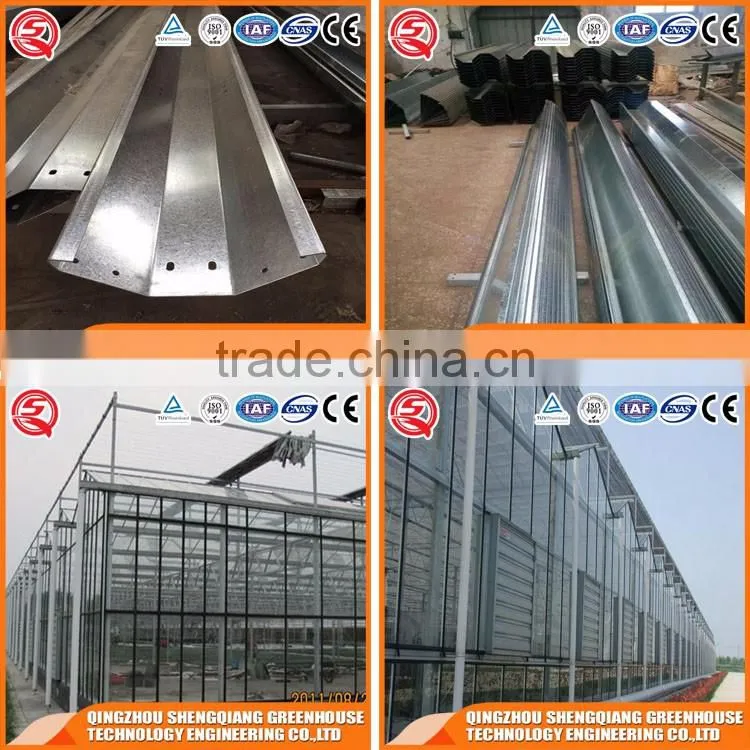 8mm glass greenhouse and hot dip galvanized frame for sale