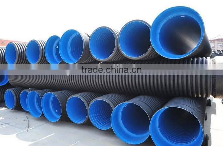 SN4 SN8 SN10 SN12 hdpe double wall corrugated pipe