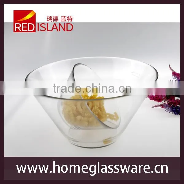 large crystal pressed clear glass punch bowl