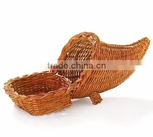 wholesale wicker cornucopia basket,cornucopia basket in wicker material