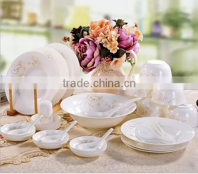 KC-00667 bone china dinnerware set with flower printing