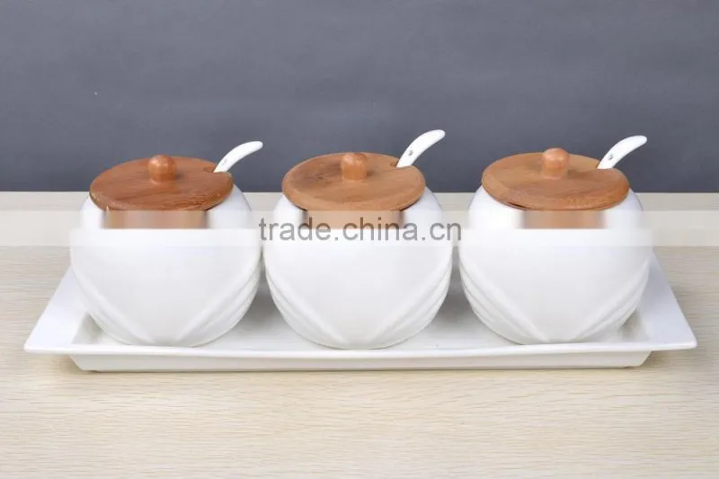 hot sale high quality porcelain ceramic kitchen canisters/ceramic kitchen canister sets/3pcs ceramic canister sets