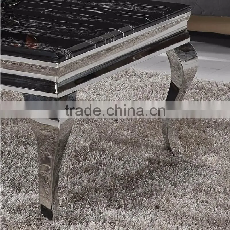Silver 304 stainless steel metal side table french style