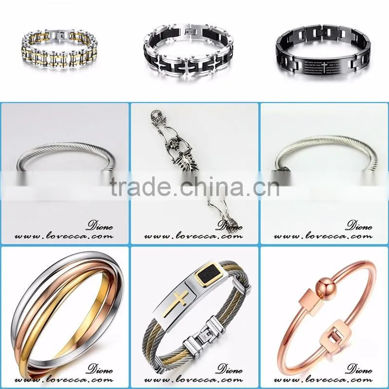 Charm Rubber Silicone Chain Gold Cross wristband bracelet for mens with stainless steel buckle