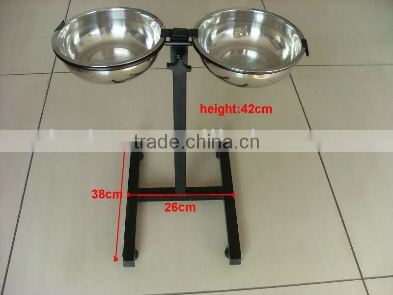 Dog feeder standing,dog food rack with stainless bowl