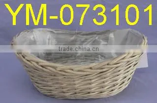 Unique Willow Flower Basket with Long Handle