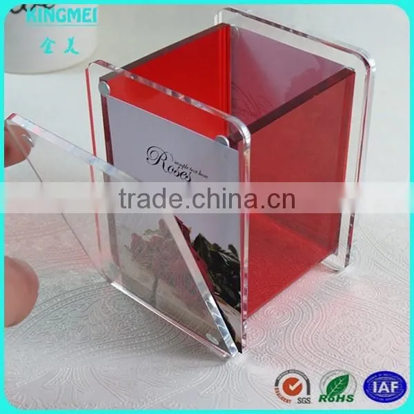 Cute Acrylic pencil box, round acrylic pen and pencil display holders,plexiglass tube pencil container