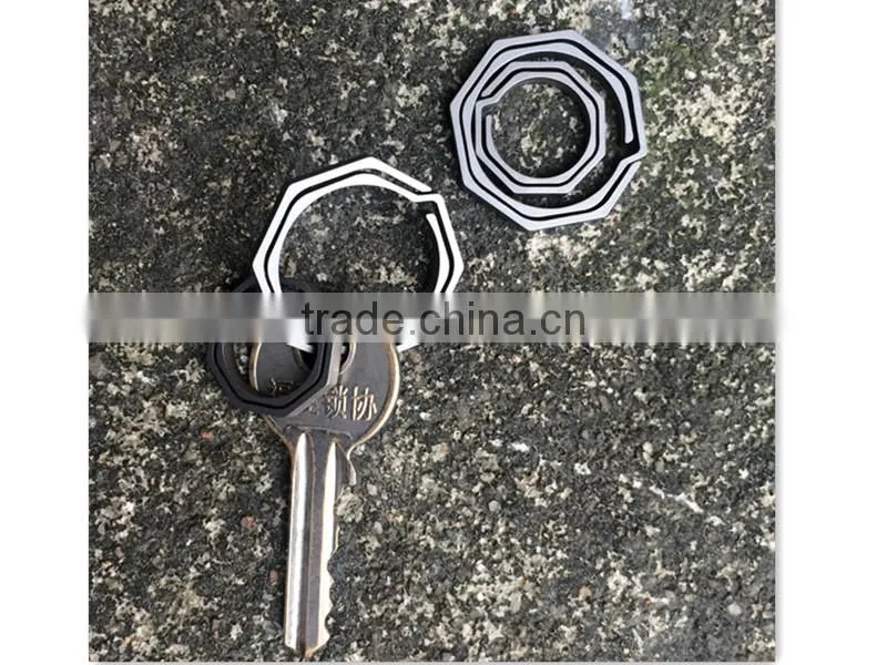 TK-2308 20MM TC4 Octagonal Titanium Keychain