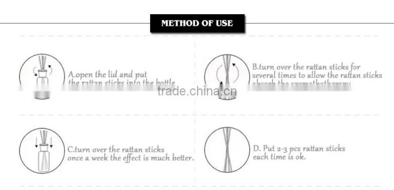 Hot selling black rattan sticks reed diffuser glass bottles wholesale
