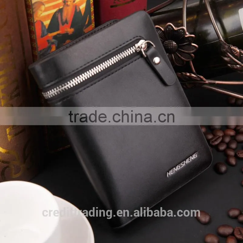 2015 new designs men's wallet with zipper
