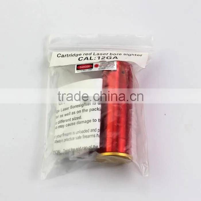 Erains TAC Optics Shortgun Perfect Gold Full Brass CAL:12 Gauge Cartridge Red Laser Pointer Bore Sighter (ES-LCBS23)