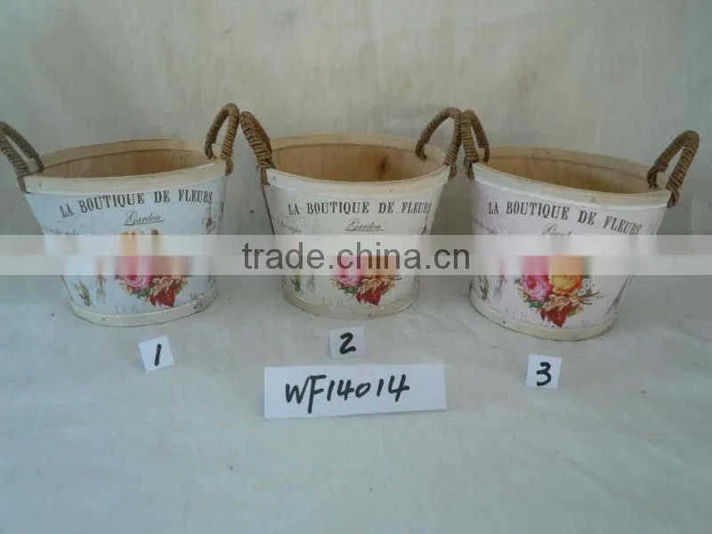 garden decoration wooden pot flower pot