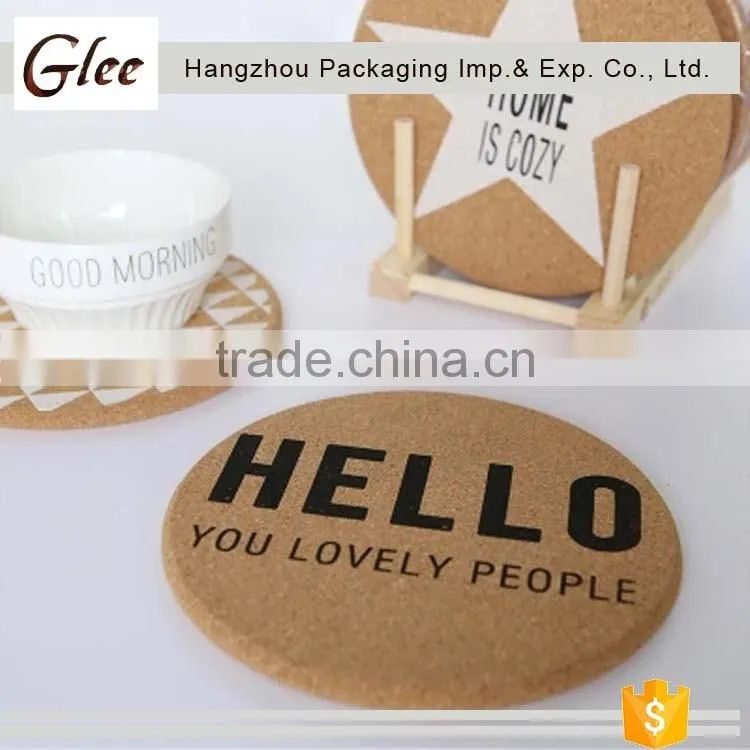 Custom sublimation blank cork coasters soft wood coasters coffee cups mats