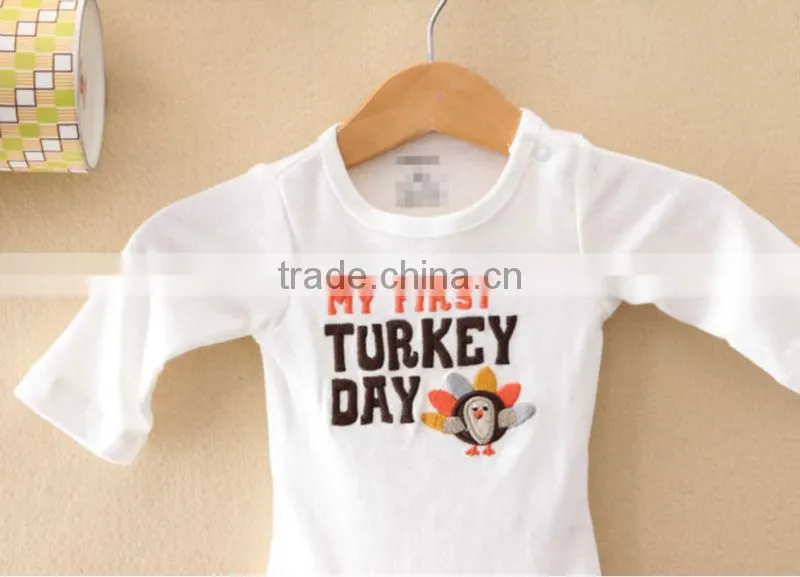100% cotton white letter print baby girl rompers wholesale