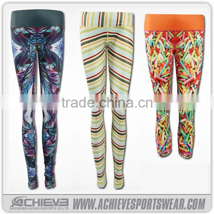 Custom mature women legging ,yellow leg warmers ,colorful yoga pants