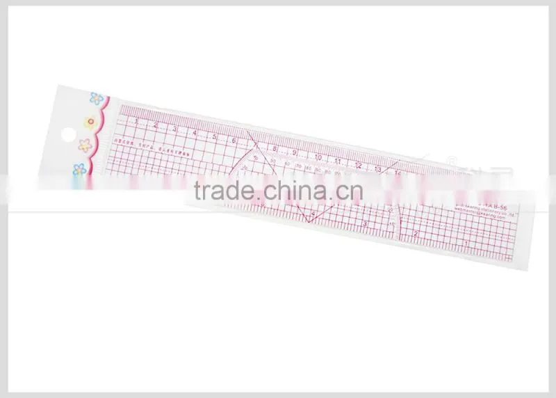 Kearing 1.2mm thick 20cm&8" flexible garment ruler for sewing garment measurement in sandwich line printing #B-56