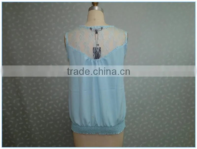 2015 Summer New Style Sky Blue Beautiful Women Vest
