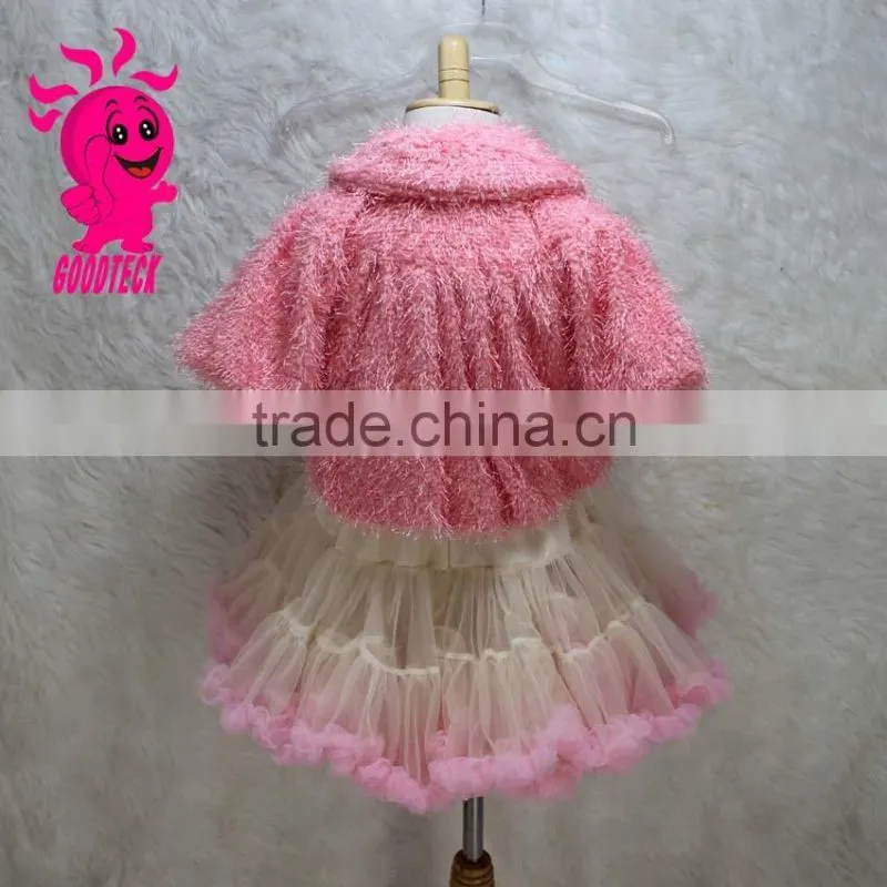 Fake Fur Vest Waistcoats, Winter Baby Girl Clothes Cute Warm Coat Princess Design Girl's Outerwear Thick Fur Kid's Coat