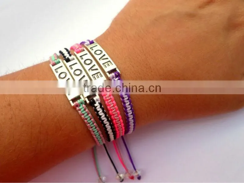 personalized initial letter charm leather bracelets custom logo charms DIY leather bangle best promotion gifts