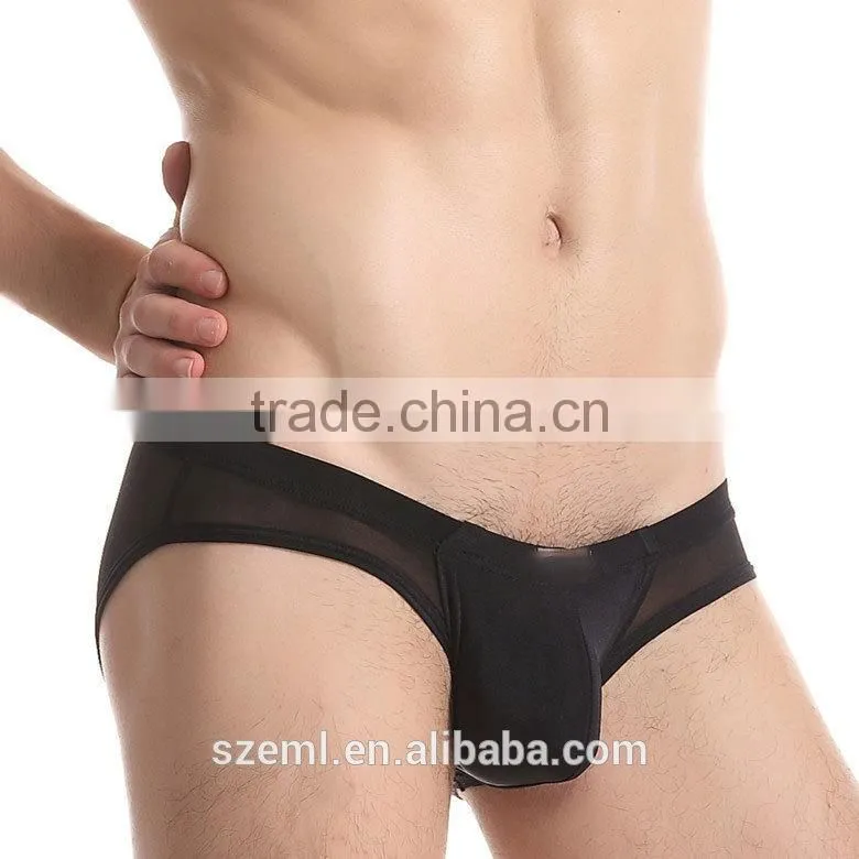 Mens sexy transparent breathable mesh boxer brief