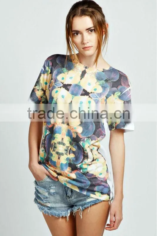 all over full color sublimation t-shirt for ladies