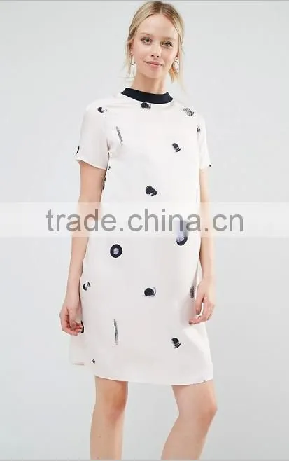 New design new printing cotton fabric short sleeve maternity wear
