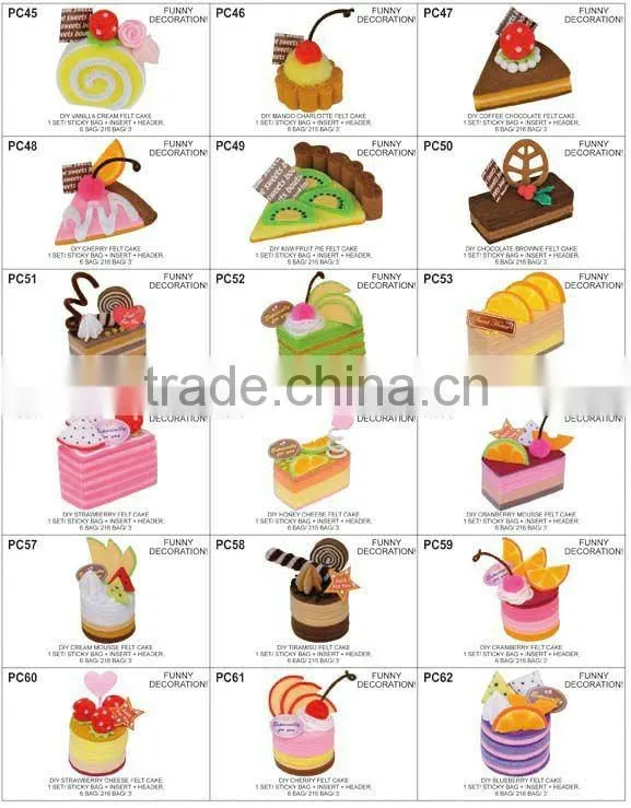 Nonwoven Fabric(PC60) DIY STRAWBERRY CHEESE FELT CAKE