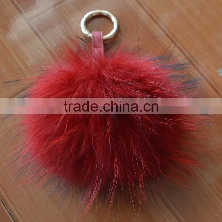 SJ747-01 New Arrival Hot Sale Fur Accessory Fox Key Chain Fur Pom pom