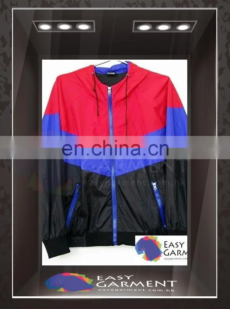 Custom Design Hot sales outdoor waterproof zip Plain Contrast color Women track windbreaker