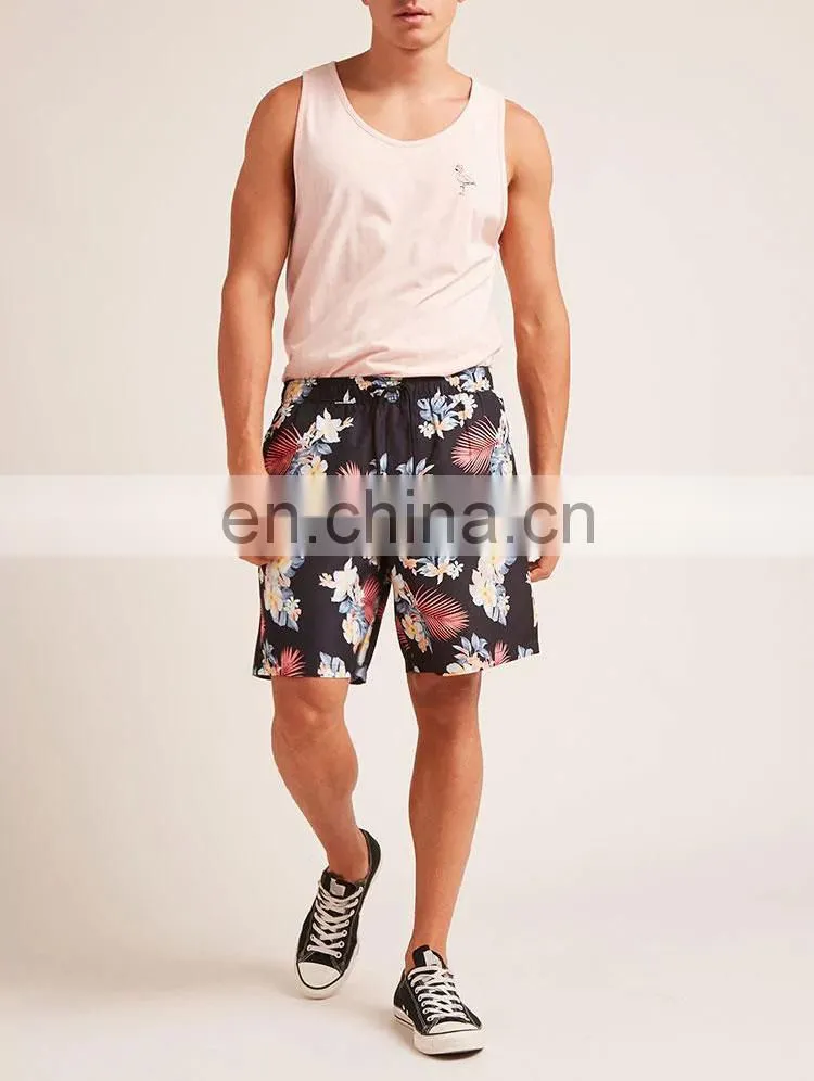 New Style Wholesale Summer Floral Print Swim Trunks Men