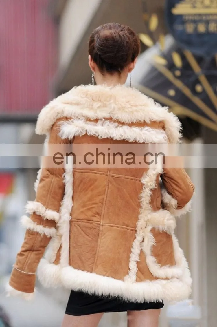 New style lamb skin leather coat one whole leather for women