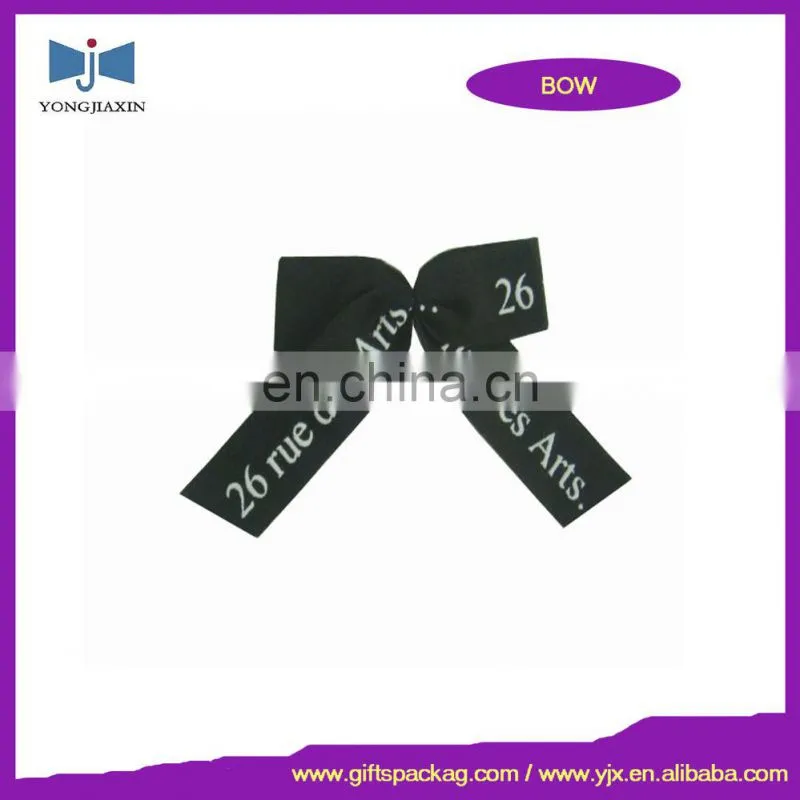 Pre Tied Printed Satin Ribbon Bow for Gift Packaging