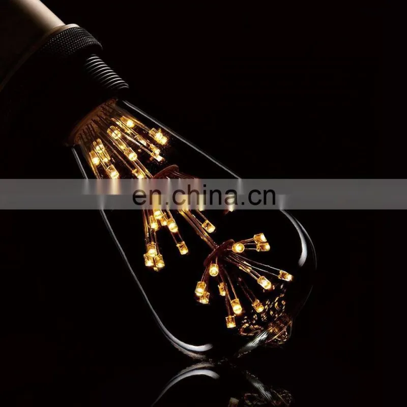 st58 dimmable st58 clear amber glass 2200k e22 e27 b22 3.5W RGB carbon led filament bulb
