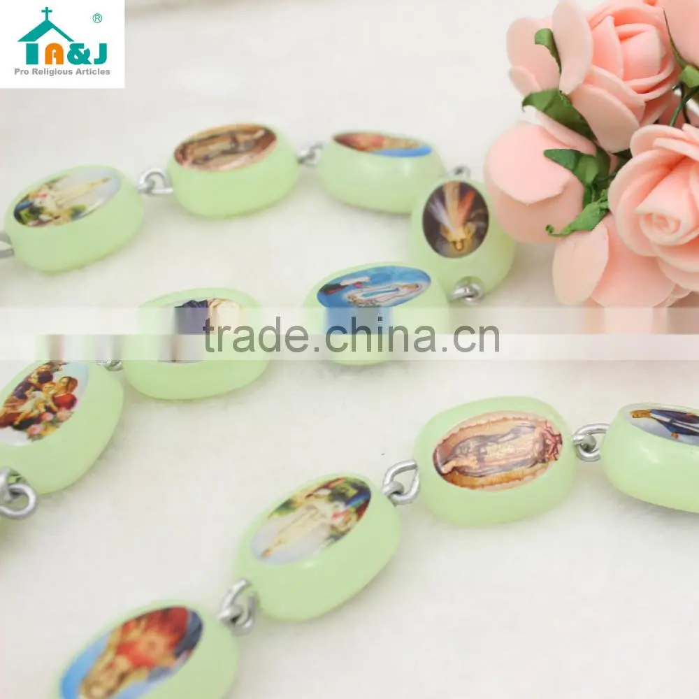 Passed CPSIA Test saint acrylic luminous rosary Special Handmade