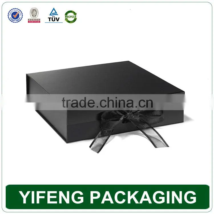 Logo Printed Custom Cheap cardboard box with ribbon for packaging