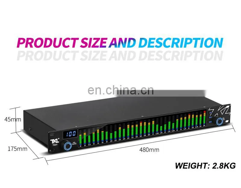 TKL T531 EQ Noise Reduction Digital Audio Equalizer w/ Spectrum Display 31 Bands For KTV Stage Performance