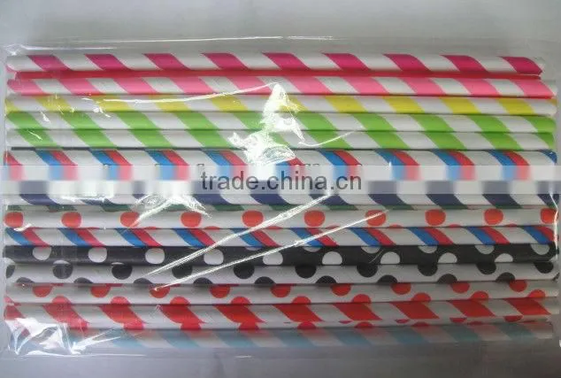 customized striped paper straw fun paper party straw