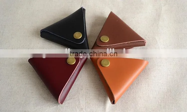 Guangzhou Wholesale Mini Convenient and Practical Genuine leather Coin Holder Purse with snap button