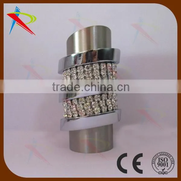 Chrome&black fancy cylinder design curtain finials