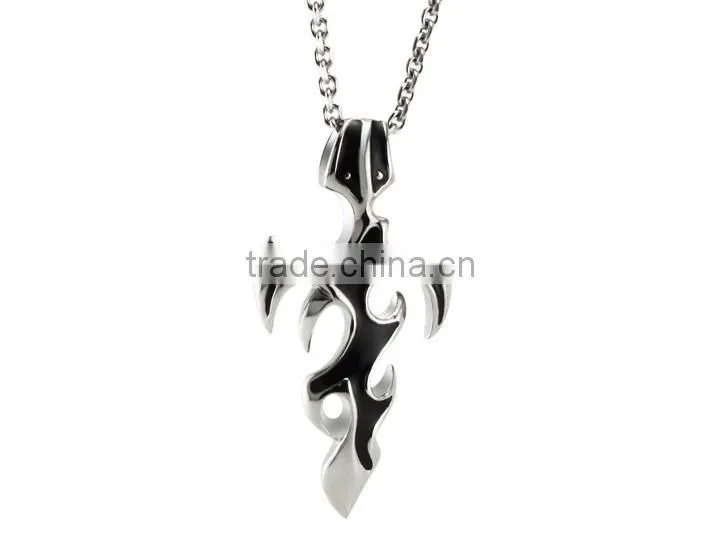 Famous brand treasured sword designer charms pendant man heavy stainless silver steel necklace paypal accept