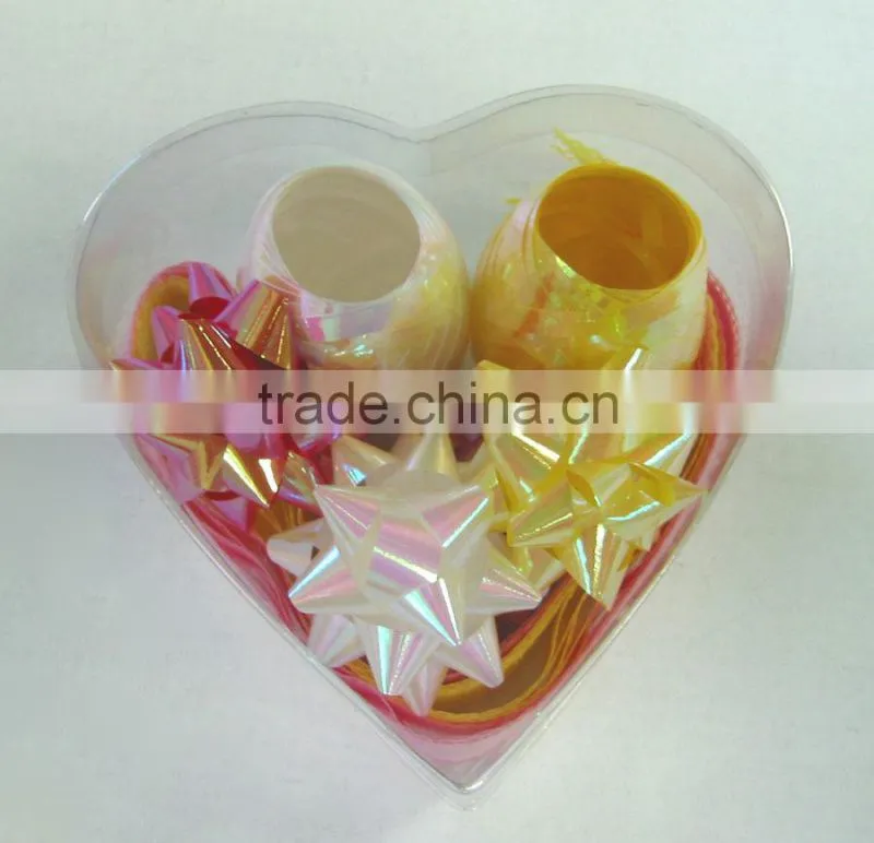 metallic decoration ribbon set:ribbon egg and star bow for Christmas, party, holiday