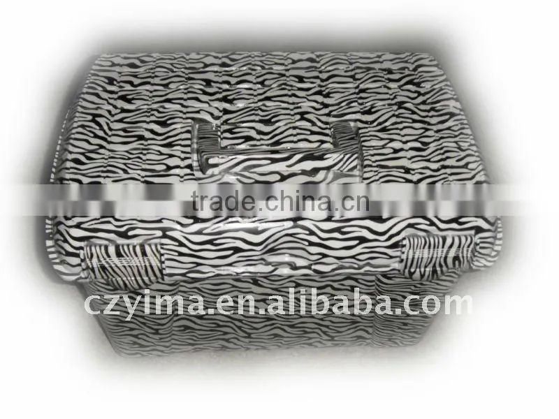 zebra pattern horse grooming kit box with tray/horse products