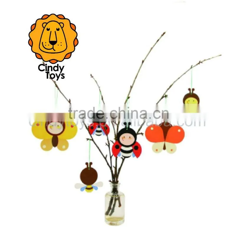 DIY Wooden Decoration Craft Funny Little Insects 6 pcs for Kids in Spring
