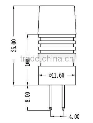 Indoor LED bulb DC12V-14V 3W G4 for chandelier, crytal light,replace halogen