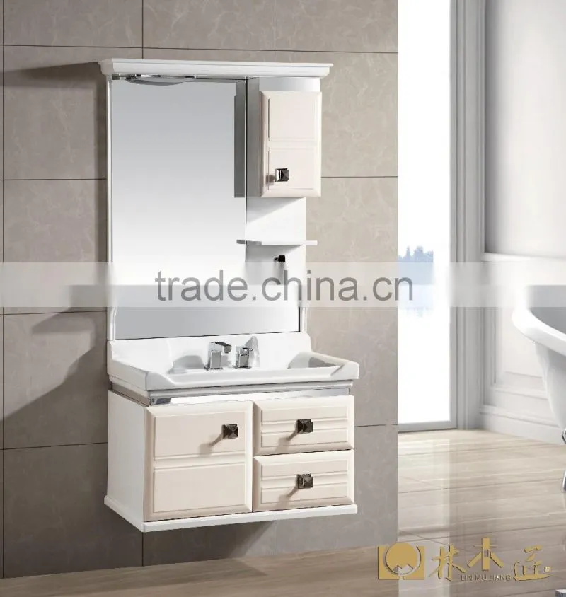 Small and Elegant PVC Bathroom Cabinet with Shelves and Mirror(EAST-25120)