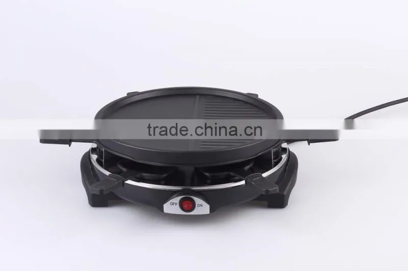 900W 6-Person Raclette Grill With Glass Plate RG-106G