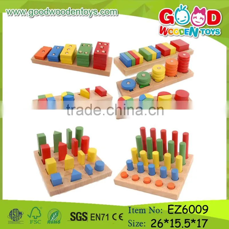 New Design Wood Children Game Colorful Intelligent Wooden Toy Funny Baby Kids Educational Toys for Wholesale