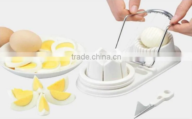 ABS+S/S 21.7*9.5*5.1 Kitchen tools double function egg slicer/plastic mulit cutting egg slicer